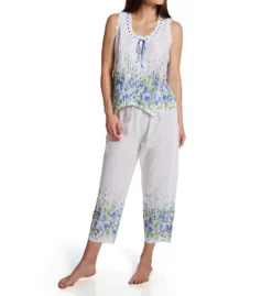La Cera 100% Cotton Woven Sleeveless Printed Pajama Set 1487-2