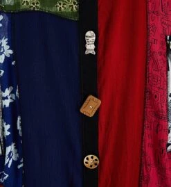 La Cera Button Front Patchwork Rayon Lounge Dress 2746 -Pour Moi Bikinis Shop la cera lace01 2746 cs1