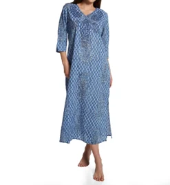 La Cera 100% Cotton Sequin Caftan 3002