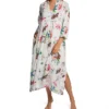 La Cera 100% Cotton Voile Lined Hummingbird Print Caftan 3055