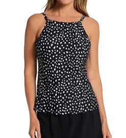 Leilani Hamptons Dot Cali High Neck Tankini Swim Top J720349