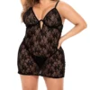 Mapale Plus Size Babydoll Thong Set 7440X