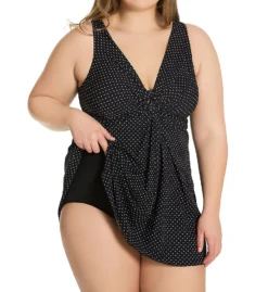 Miraclesuit Plus Size Pin Point Marais One Piece Swimdress 6518835 -Pour Moi Bikinis Shop miraclesuit mira01 6518835 cs1