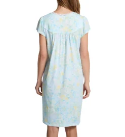 Miss Elaine Silkyknit Floral Short Sleeve Short Gown 203412 -Pour Moi Bikinis Shop miss elaine miss01 203412 bs