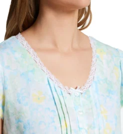 Miss Elaine Silkyknit Floral Short Sleeve Short Gown 203412 -Pour Moi Bikinis Shop miss elaine miss01 203412 cs2