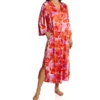 N By Natori Hibiscus Zip Caftan QC0086 -Pour Moi Bikinis Shop n by natori nn01 qc0086 gs