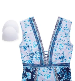 Nanette Lepore Lavender Trails Priya Plunge One Piece Swimsuit L010813N -Pour Moi Bikinis Shop nanette lepore nan01 l010813n cs2