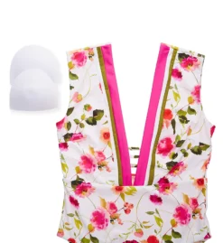 Nanette Lepore Silk Blossoms-White Priya One Piece Swimsuit L011026N -Pour Moi Bikinis Shop nanette lepore nan01 l011026n cs2