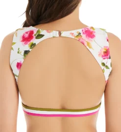 Nanette Lepore Silk Blossoms-White Alana Apex Tri Swim Top L0T1023N -Pour Moi Bikinis Shop nanette lepore nan01 l0t1023n bs