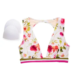 Nanette Lepore Silk Blossoms-White Alana Apex Tri Swim Top L0T1023N -Pour Moi Bikinis Shop nanette lepore nan01 l0t1023n cs3