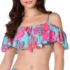 Nanette Lepore Wonderland Floral Tease Off The Shoulder Swim Top NL9AH81 -Pour Moi Bikinis Shop nanette lepore nan01 nl9ah81 gs