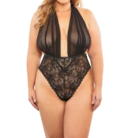 Oh La La Cheri Aria Mesh Plunge Halter Teddy 5210990 -Pour Moi Bikinis Shop oh la la cheri ohla01 5210990 cs2