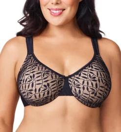 Olga Lace Sheer Leaves Underwire Minimizer Bra 35519 -Pour Moi Bikinis Shop olga olg001 35519 cs1