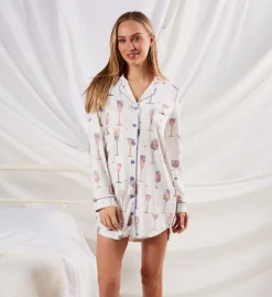 PJ Salvage It's A Wineful Life Butter Jersey Sleepshirt RGWLNS -Pour Moi Bikinis Shop pj salvage pjsa01 rgwlns cs2