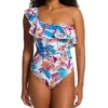 Profile By Gottex Bohemian Gypsy One Shoulder Ruffle 1 Pc Swimsuit BG2061