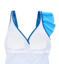 Profile By Gottex Mehndi V-Neck Ruffled Shoulder One Piece Swimsuit M2132 -Pour Moi Bikinis Shop profile by gottex prof01 m2132 cs6