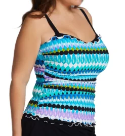 Profile By Gottex Plus Size Moroccan Escape Tankini Swim Top ME1W18 -Pour Moi Bikinis Shop profile by gottex prof01 me1w18 fs