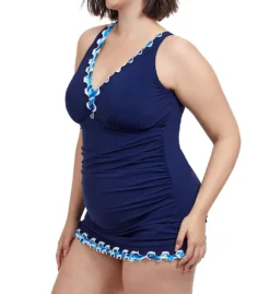 Profile By Gottex Plus Size Ocean Blues One Piece Swim Dress OB2W88A -Pour Moi Bikinis Shop profile by gottex prof01 ob2w88a fs
