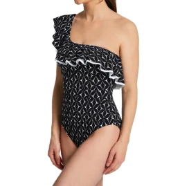 Profile By Gottex Supreme One Shoulder Ruffle One Piece Swimsuit S2061 -Pour Moi Bikinis Shop profile by gottex prof01 s2061 fs