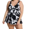 Raisins Curve Plus Size Calaya Lucia V-Neck Swim Dress J840185 -Pour Moi Bikinis Shop raisins curve raic01 j840185 gs