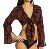 Sanctuary Abstract Animal Knot Front Top Cover Up A23804