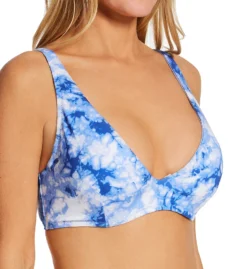 Sanctuary Poolside Tie Dye Plunge Underwire Tri Swim Top PS22307