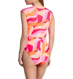 Sanctuary Shell Abstract Cap Sleeve Mio One Piece Swimsuit SA23223 -Pour Moi Bikinis Shop sanctuary san01 sa23223 bs