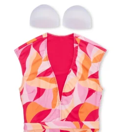 Sanctuary Shell Abstract Cap Sleeve Mio One Piece Swimsuit SA23223 -Pour Moi Bikinis Shop sanctuary san01 sa23223 cs6