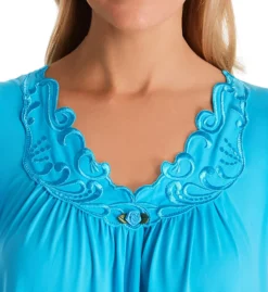 Shadowline Rosebud Nylon Tricot Short Sleeve 53 Inch Gown 32222 -Pour Moi Bikinis Shop shadowline shdw01 32222 cs1