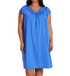 Shadowline Rosebud Nylon Tricot Short Sleeve 40 Inch Gown 36222 -Pour Moi Bikinis Shop shadowline shdw01 36222 cs6