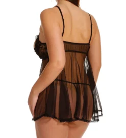 Shirley Of Hollywood Plus Size Lace And Net Open Tip Baby Doll X3394 -Pour Moi Bikinis Shop shirley of hollywood shir01 x3394 bs