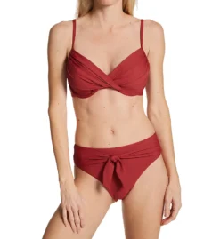 Sunsets Tuscan Red Tessa Tie High Rise Swim Bottom 29BTR -Pour Moi Bikinis Shop sunsets suns01 29btr cs1