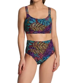 Sunsets Panama Palms Hannah High Waist Swim Bottom 33BPPM -Pour Moi Bikinis Shop sunsets suns01 33bppm cs2