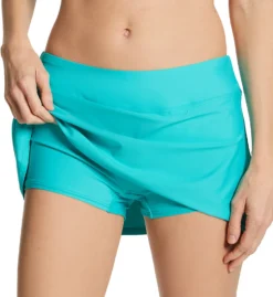 Sunsets Seaside Aqua Sporty Skirt Swim Bottom 40BSA -Pour Moi Bikinis Shop sunsets suns01 40bsa cs1