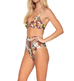 Swim Systems Desert Blooms Cora Tie Back Swim Bottom B375DB -Pour Moi Bikinis Shop swim systems swim01 b375db cs1