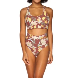 Swim Systems Desert Blooms Cora Tie Back Swim Bottom B375DB -Pour Moi Bikinis Shop swim systems swim01 b375db cs3