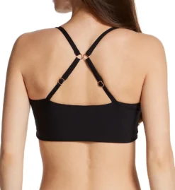 Swim Systems Black Sivan Crop Swim Top T530B -Pour Moi Bikinis Shop swim systems swim01 t530b cs1