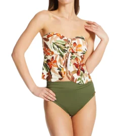 Vince Camuto Seychelles Floral Tie Front Bandini Swim Top V01724 -Pour Moi Bikinis Shop vince camuto vc01 v01724 cs2