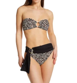 Vince Camuto Tanzania Cheetah Logo Ring Bandeau Bikini Swim Top V04678 -Pour Moi Bikinis Shop vince camuto vc01 v04678 cs2