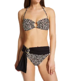 Vince Camuto Tanzania Cheetah Logo Ring Bandeau Bikini Swim Top V04678 -Pour Moi Bikinis Shop vince camuto vc01 v04678 cs3