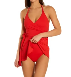 Vince Camuto Sanremo Shades Halter V-neck One Piece Swimsuit V44699 -Pour Moi Bikinis Shop vince camuto vc01 v44699 cs1