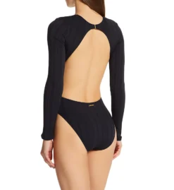 Vince Camuto Ripple Effect Rib Long Sleeve One Piece Swimsuit V69669 -Pour Moi Bikinis Shop vince camuto vc01 v69669 bs