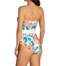 Vince Camuto Wild Oleander Belted Bandeau One Piece Swimsuit V83679 -Pour Moi Bikinis Shop vince camuto vc01 v83679 bs
