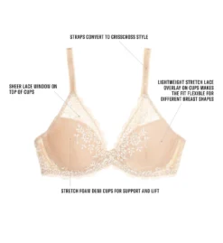 Wacoal Embrace Lace Plunge Underwire Bra 853291 -Pour Moi Bikinis Shop wacoal wac001 853291 cs3